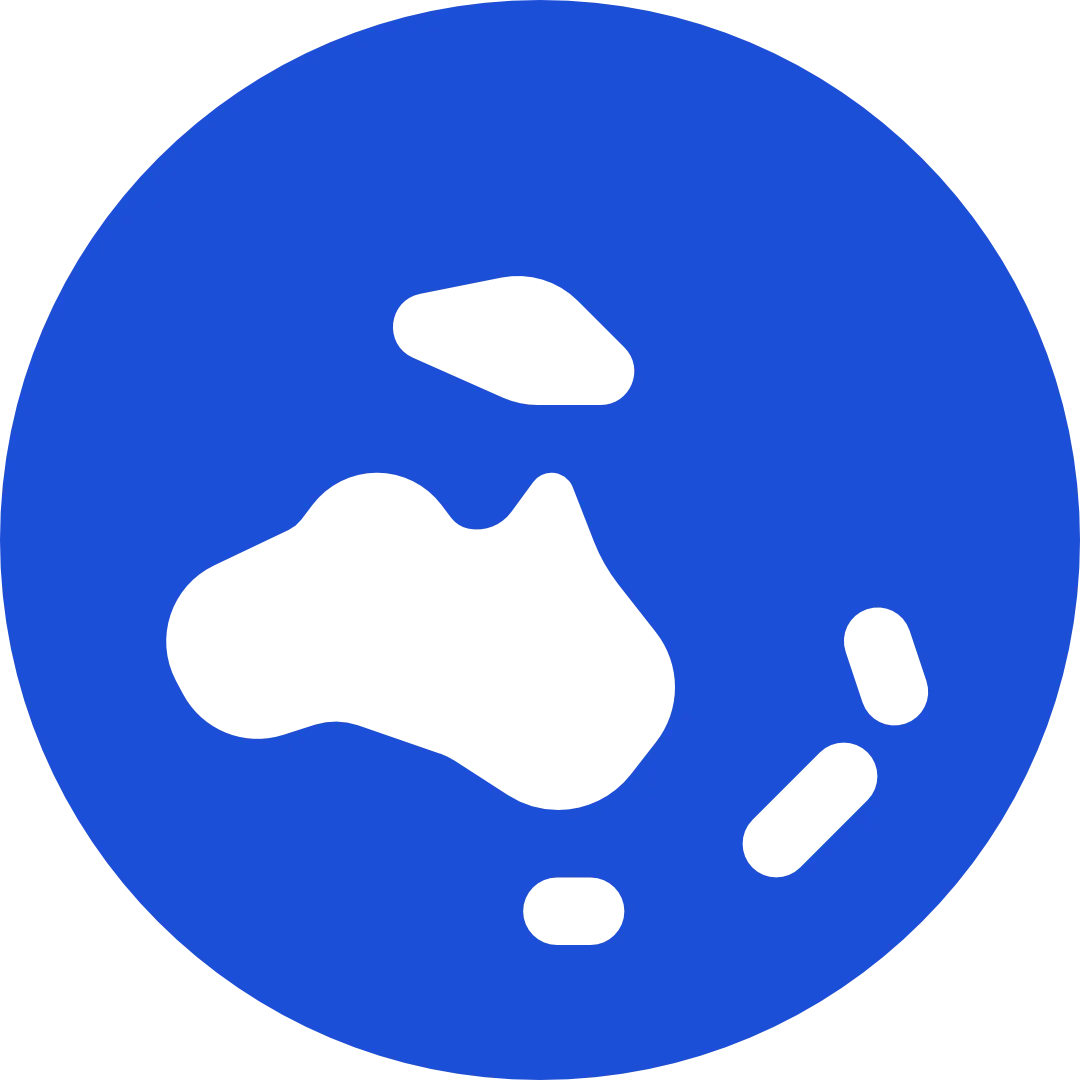 Oceania globe icon.