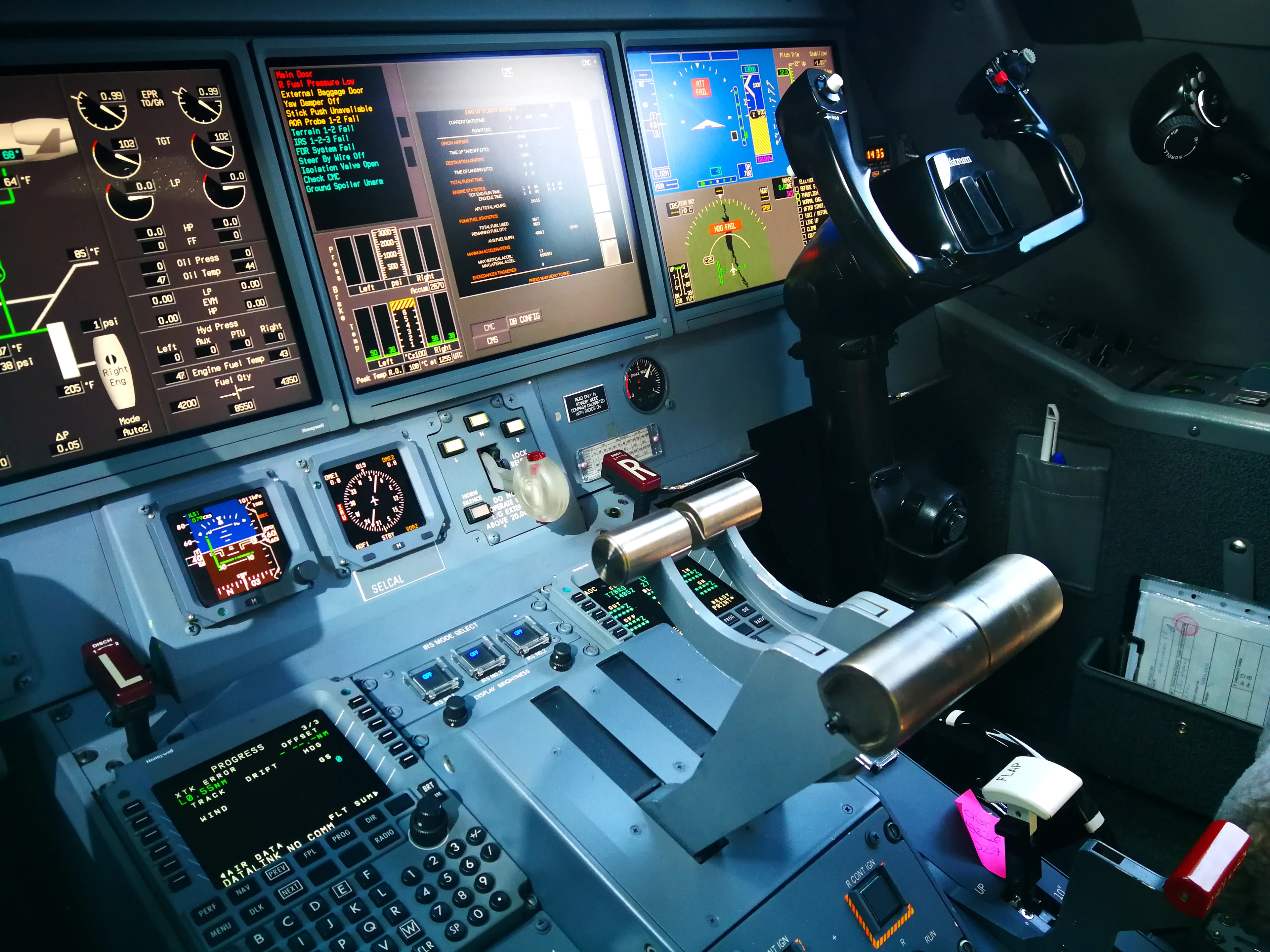 Cockpit controls of a private plane.